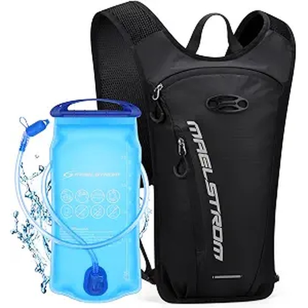 Maelstrom running hydration vest with its 2 L water bladder