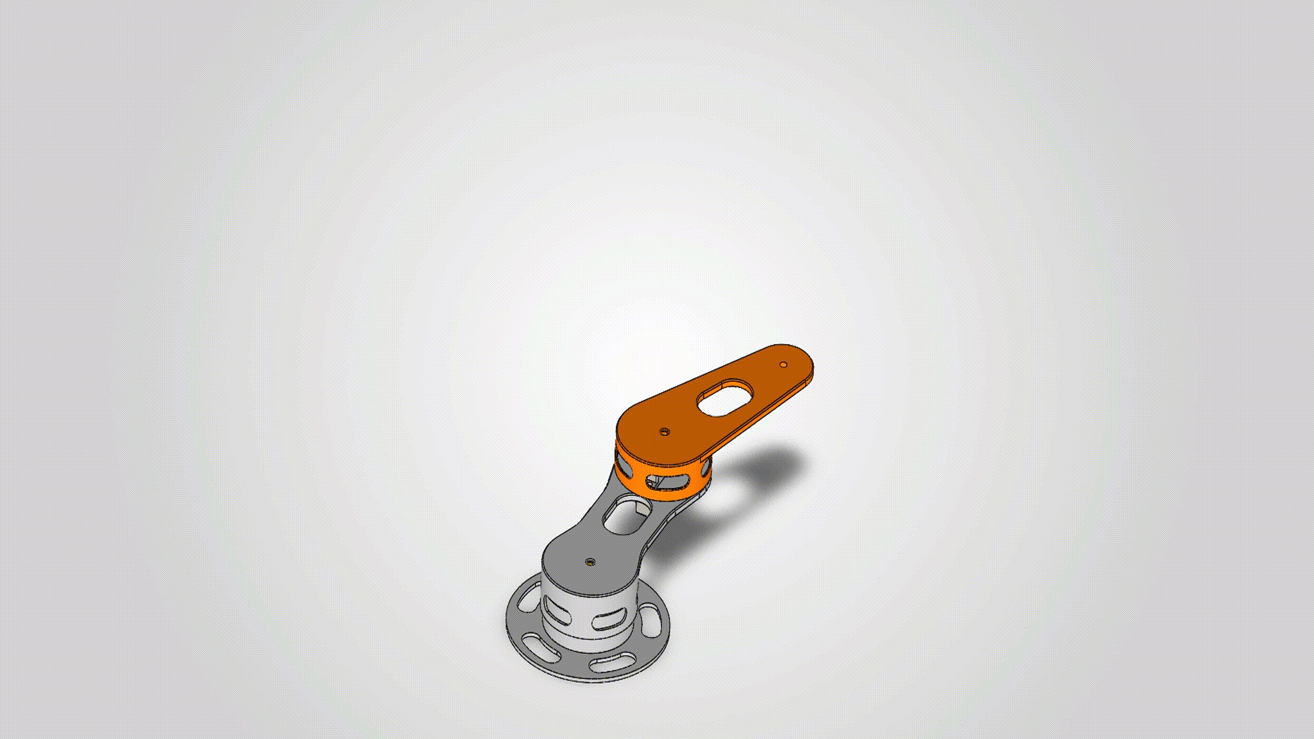 Final SolidWorks CAD render of the SCARA arm assembly