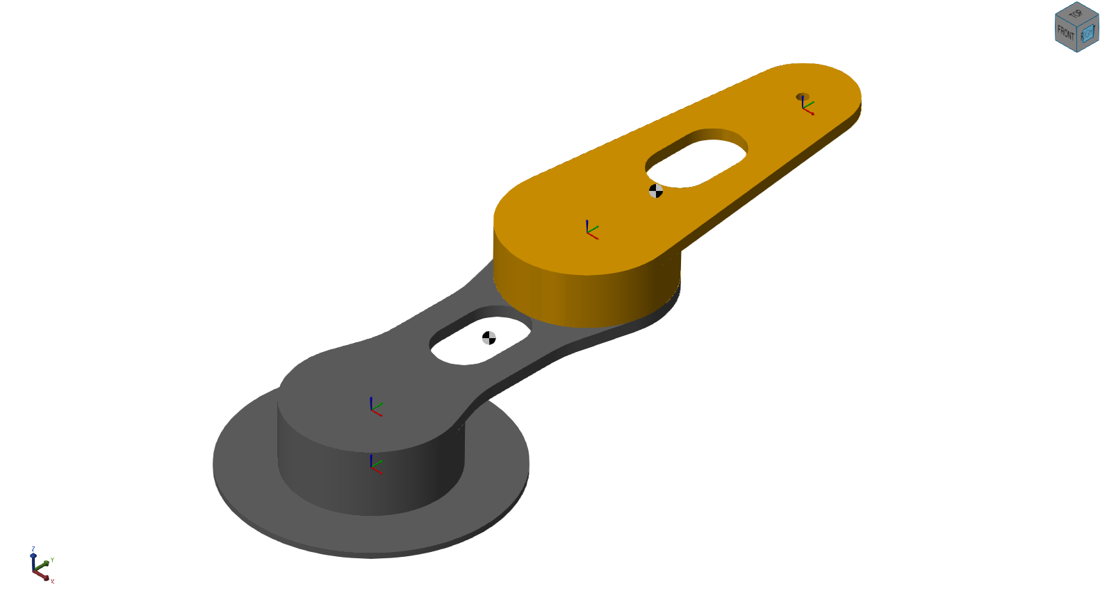 Simscape Multibody Explorer render of the imported real arm geometry